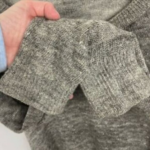 Vince 100% Linen Drop Shoulder Sweater Grey Crew Neck Size‎ XS Long Sleeve Knit - Picture 6 of 8